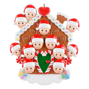 Customize Christmas Family Gift Hanging Ornament Gingerbread House Family 12