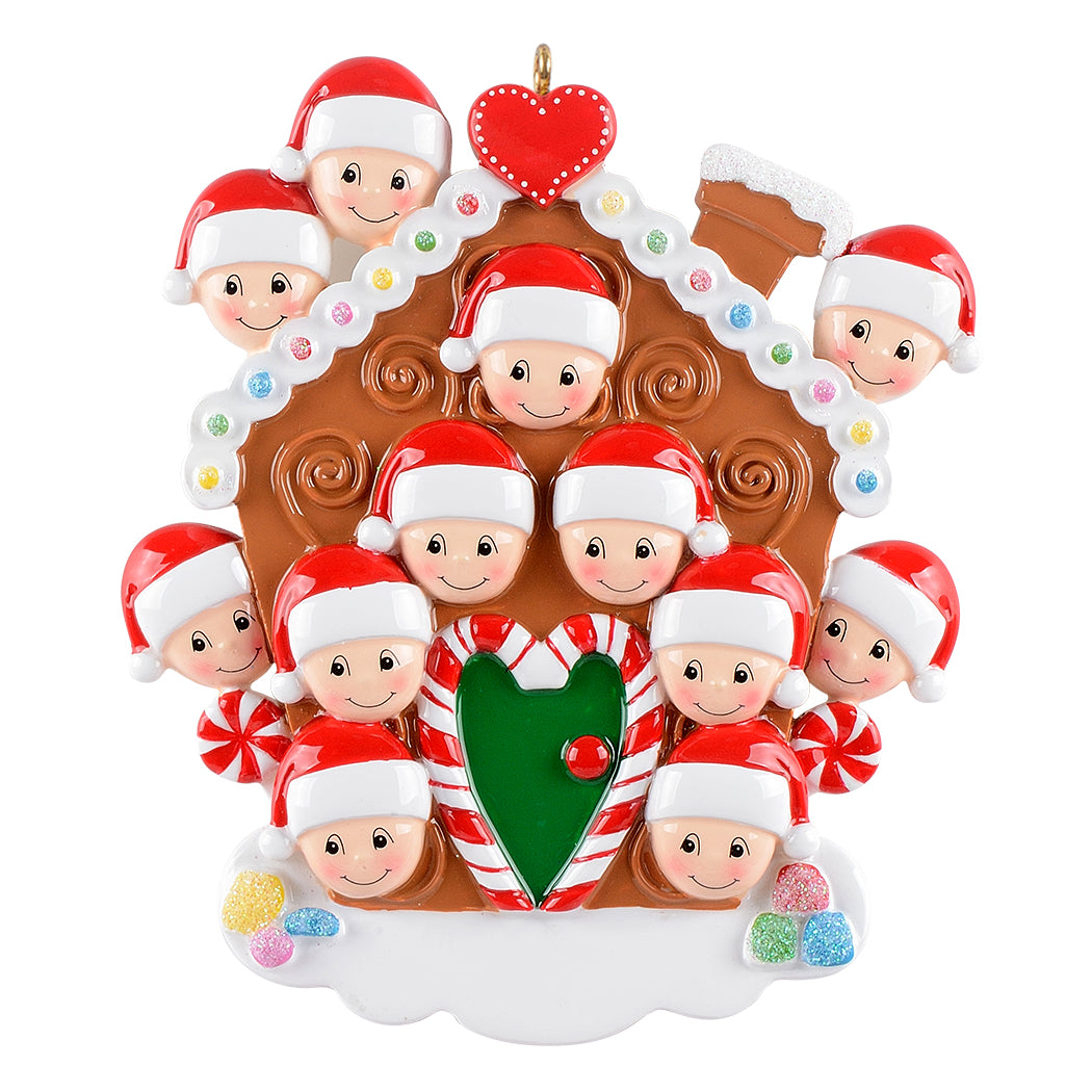 Personalized Christmas Ornament Gingerbread House Family 12