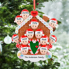 Load image into Gallery viewer, Customize Christmas Family Gift Hanging Ornament Gingerbread House Family 12
