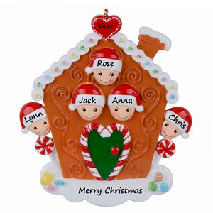 Personalized Ornament Gift Christmas Decoration Gift Gingerbread House Family 5