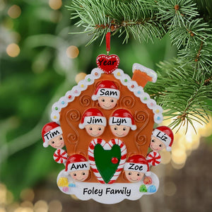 Christmas Customize Gift Ornament Holiday Decoration Gingerbread House Family