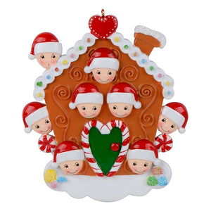 Personalized Christmas Ornament Gingerbread House Family
