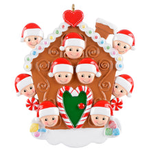 Load image into Gallery viewer, Personalized Christmas Ornament Gingerbread House Family 9
