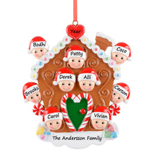 Load image into Gallery viewer, Personalized Ornament Christmas Gift Gingerbread House Family 9
