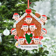 Load image into Gallery viewer, Personalized Ornament Christmas Gift Gingerbread House Family 9
