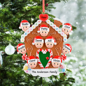 Personalized Christmas Ornament Gingerbread House Family 9