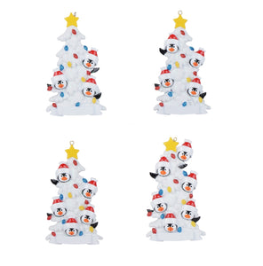 Personalized Christmas Gift Family Ornament Penguin Family White