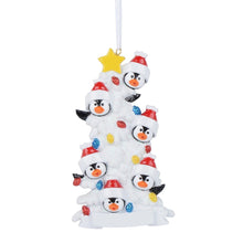 Load image into Gallery viewer, Personalized Christmas Gift Family Ornament Penguin Family White
