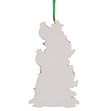 Load image into Gallery viewer, Personalized Christmas Ornament Penguin Family Green
