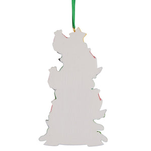 Personalized Gift Christmas Ornament Penguin Family Green