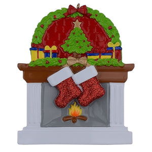 Personalized Christmas Ornament Fireplace stockings Family
