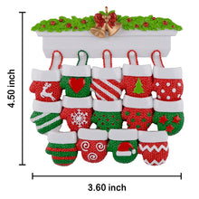 Load image into Gallery viewer, Personalized Christmas Ornament Mantel Gloves Family
