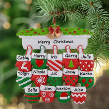 Load image into Gallery viewer, Personalized Christmas Ornament Mantel Gloves Family
