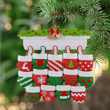 Load image into Gallery viewer, Personalized Christmas Ornament Mantel Gloves Family
