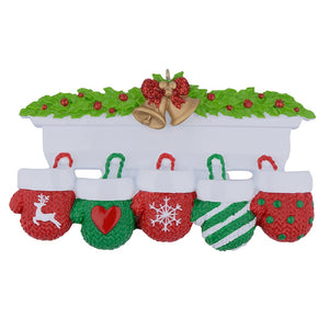 Personalized Christmas Ornament Mantel Gloves Family