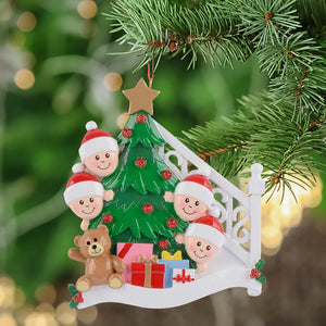 Personalized Ornament Christmas Morning Family 4