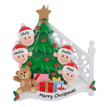 Load image into Gallery viewer, Personalized Ornament Christmas Morning Family 4
