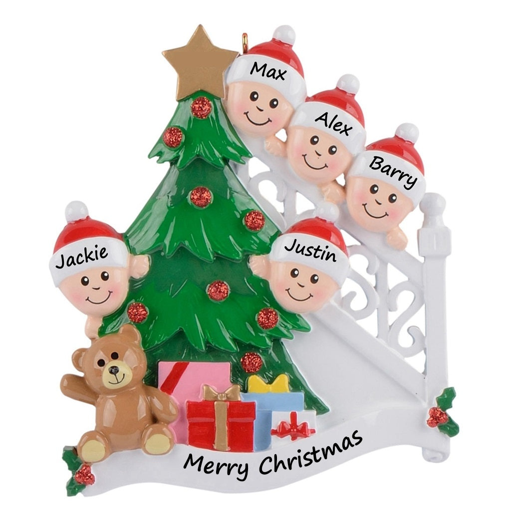 Personalized Ornament Christmas Morning Family 5