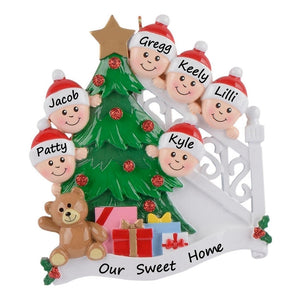 Personalized Ornament Christmas Morning Family 6
