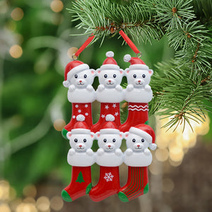 Personalized Christmas Ornament Bear Stocking Family