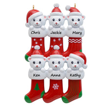Load image into Gallery viewer, Christmas Personalized Gift Decoration Ornament Gift Bear Stocking Family 6
