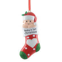 Load image into Gallery viewer, 2024 Personalized Baby&#39;s 1st Christmas Red Christmas Ornament Holiday Memory
