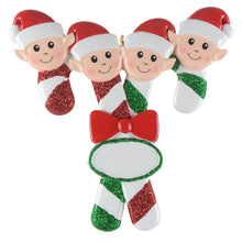 Load image into Gallery viewer, Personalized House Ornament Christmas Ornament Elves Family of 4
