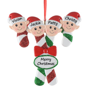 Personalized House Ornament Christmas Ornament Elves Family of 4