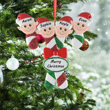 Load image into Gallery viewer, Personalized House Ornament Christmas Ornament Elves Family of 4
