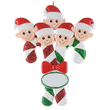 Load image into Gallery viewer, Personalized House Ornament Christmas Ornament Elves Family of 5
