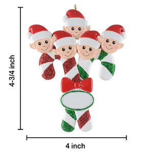 Personalized House Ornament Christmas Ornament Elves Family of 5