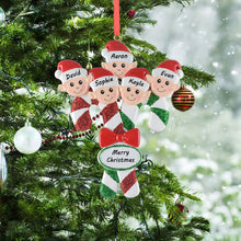 Load image into Gallery viewer, Personalized House Ornament Christmas Ornament Elves Family of 5
