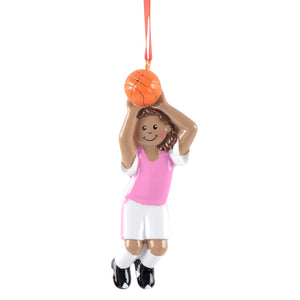 Personalized Christmas Sport Ornament Basketball Girl Ethnic