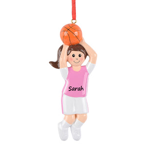 Personalized Christmas Sport Ornament Basketball Girl