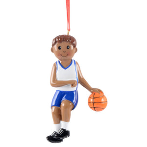 Personalized Christmas Sport Ornament Basketball Boy Ethnic