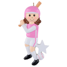 Load image into Gallery viewer, Personalized Christmas Sport Ornament Baseball Girl
