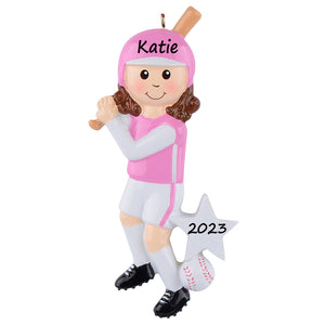 Personalized Christmas Gift for Girl Baseball Player Sport Ornament Baseball Ornament