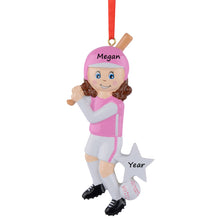 Load image into Gallery viewer, Personalized Christmas Gift for Girl Baseball Player Sport Ornament Baseball Ornament
