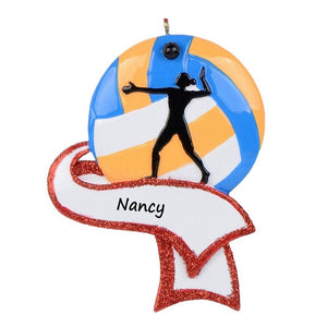 Personalized Christmas Sport Ornament Women's Volleyball