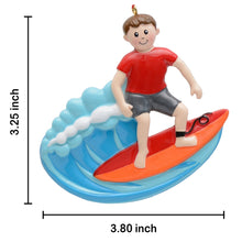 Load image into Gallery viewer, Maxora Personalized Christmas Gift Sport Ornament Surfing Boy
