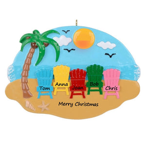 Personalized Christmas Gift Ornament Sand Chair Family 5