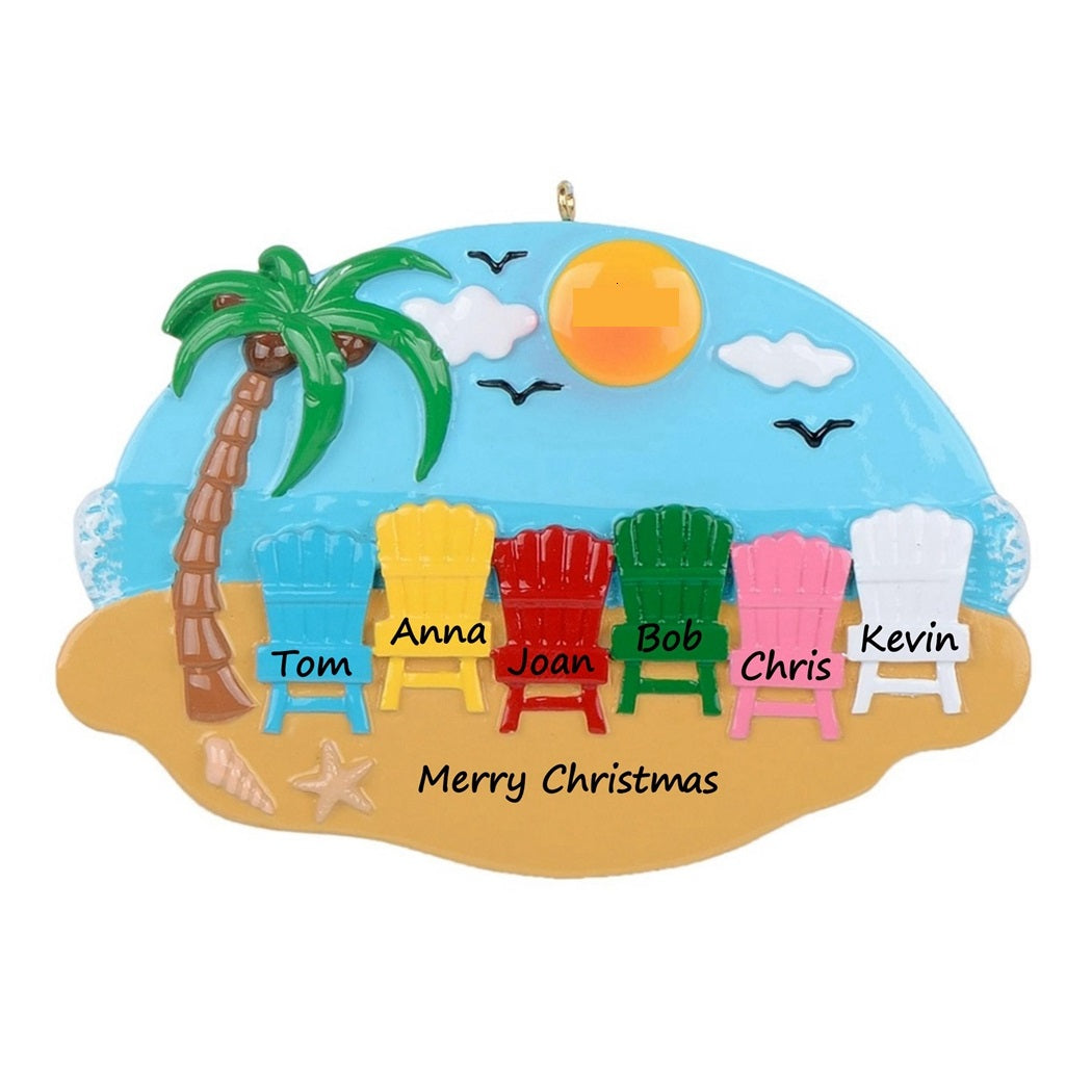 Personalized Christmas Ornament Sand Chair Family 6