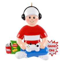 Load image into Gallery viewer, Personalized Christmas Ornament Gamer Boy
