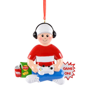 Playing Game Ornament Gift Personalized Christmas Ornament Gamer Boy