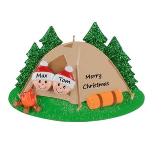 Personalized Christmas Ornament Camp Out Family 2