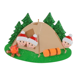 Customized Christmas Ornament Camp Out Family