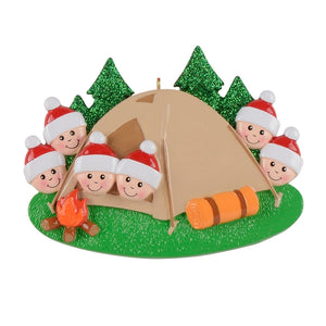 Customized Christmas Ornament Camp Out Family 6