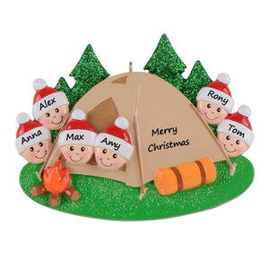 Customized Christmas Ornament Camp Out Family 6