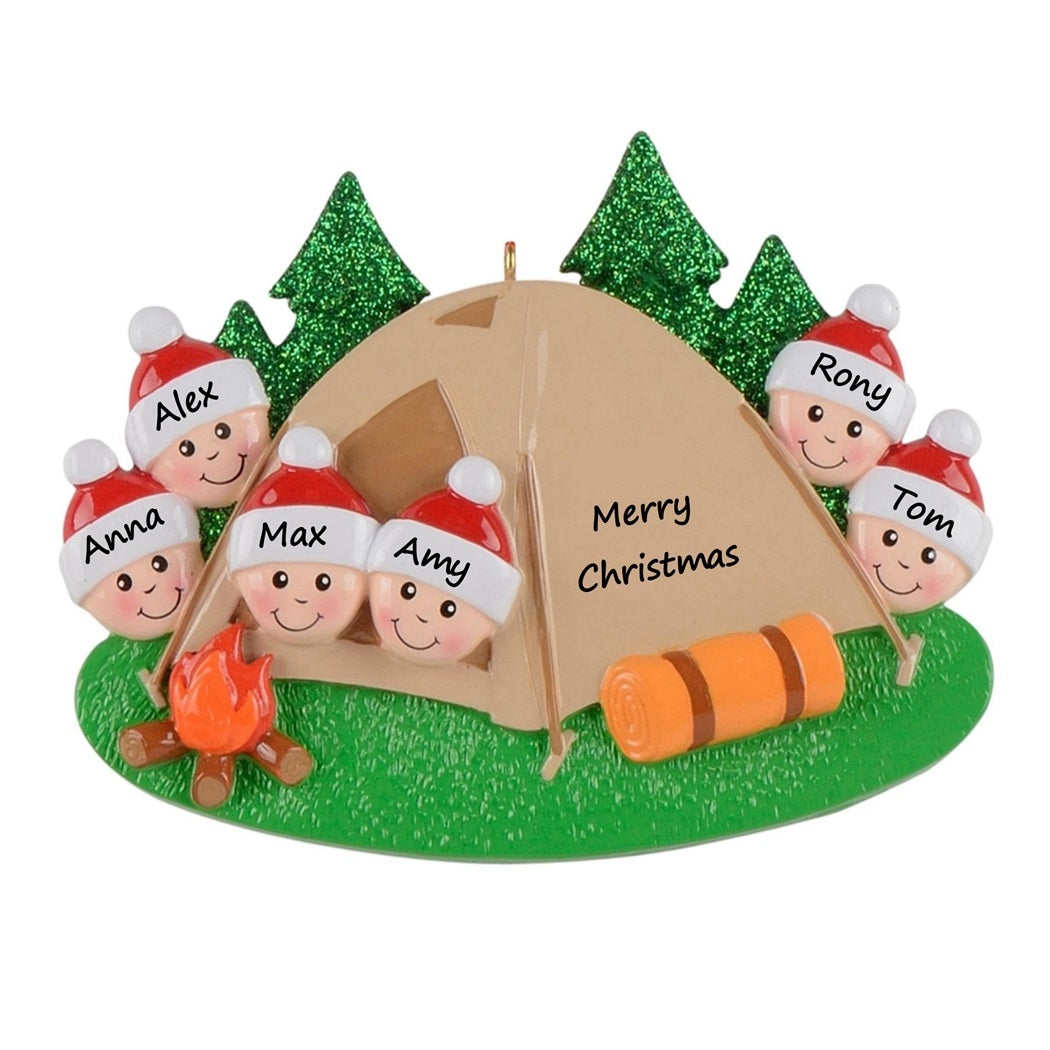 Customized Christmas Gift Ornament Camp Out Family 6