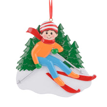 Load image into Gallery viewer, Personalized Christmas Ornament Skiing Boy
